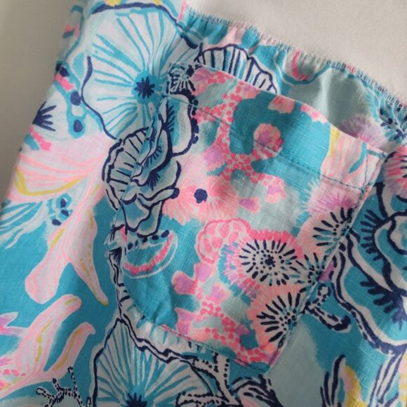 NWT Lilly Pulitzer Bali Blue Once Upon A Tide Linen Palazzo Pants Size XL - Picture 15 of 16